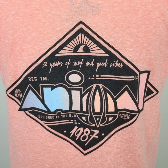 ANIMAL UK 30th Anniversary Collection Women's Peach Surf Tank Top Size 8 UK - Picture 9 of 16